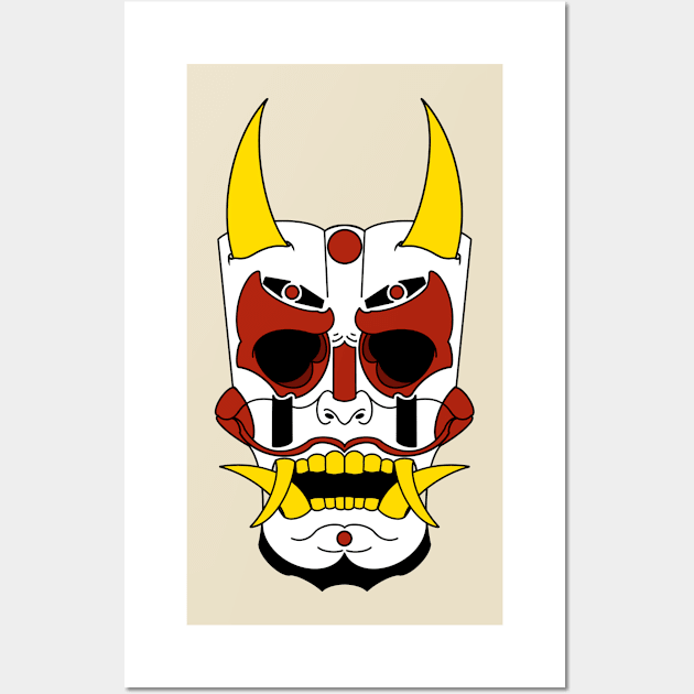 Kabuki Mask Wall Art by KAWSTIK